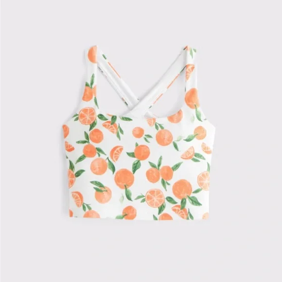 🍊 YPB sculptLUX Strappy-Back Crop Tank Oranges Abercrombie & Fitch XS NWT - Picture 9 of 9